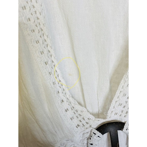 Cotton Natural Dress / Coverup Fringe Trim White Size Small Preowned See Desc. - Picture 2 of 7